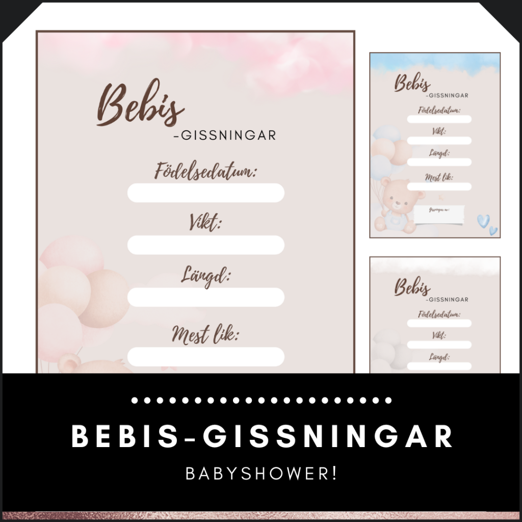 Babyshower aktivitet Gissa om bebis Revilo