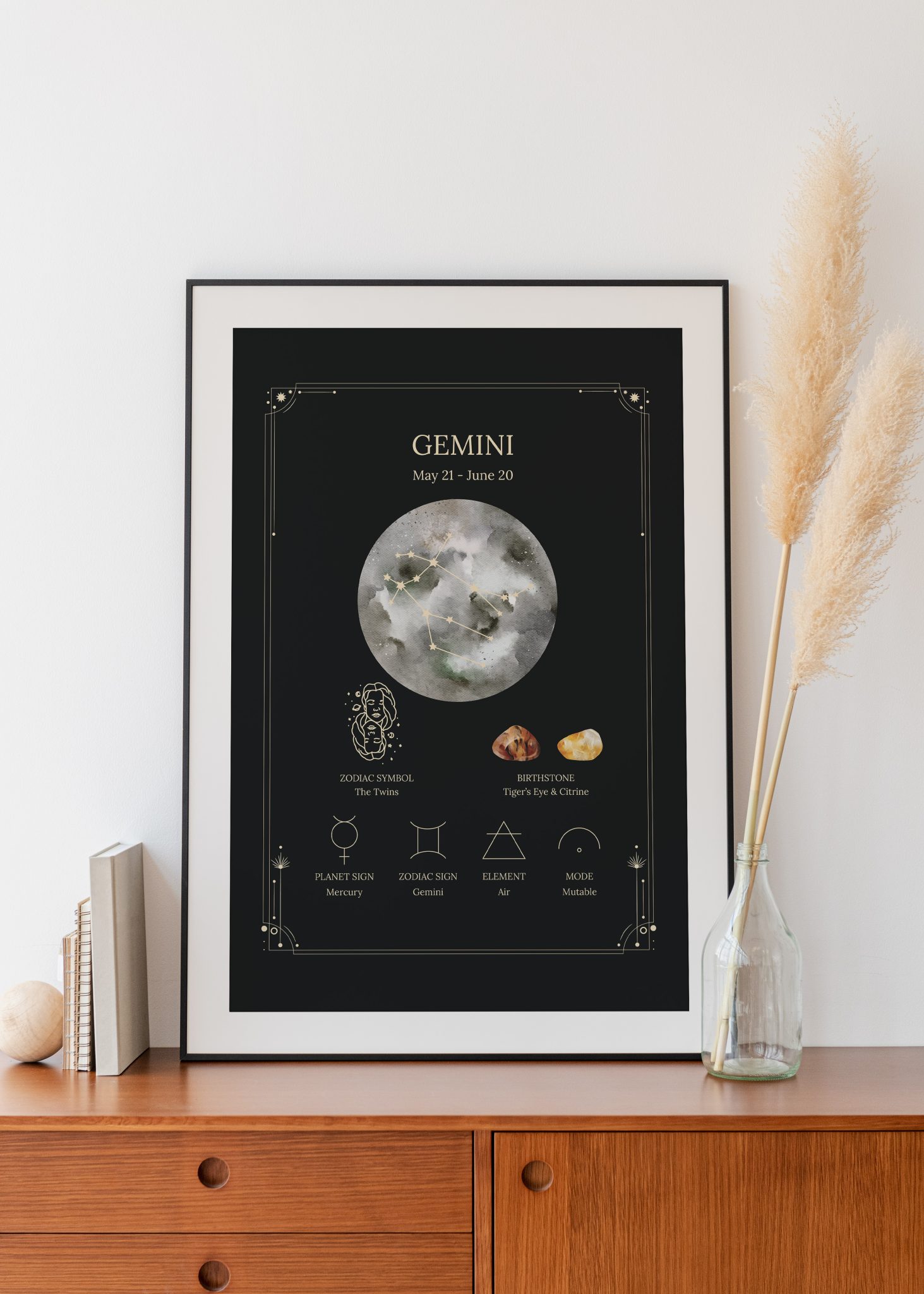 Gemini Zodiac Sign Poster Art PDF - Revilo
