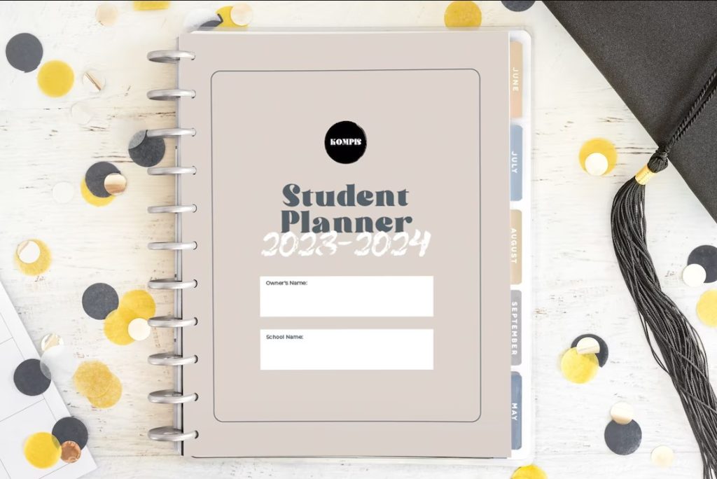 Academic Student Planner 2023-2024 Workbook - Planner Inserts 4 sizes ...