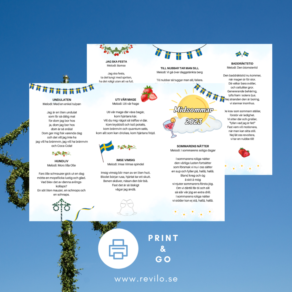 Snapsvisor till midsommar! Gratis nedladdning! - Revilo
