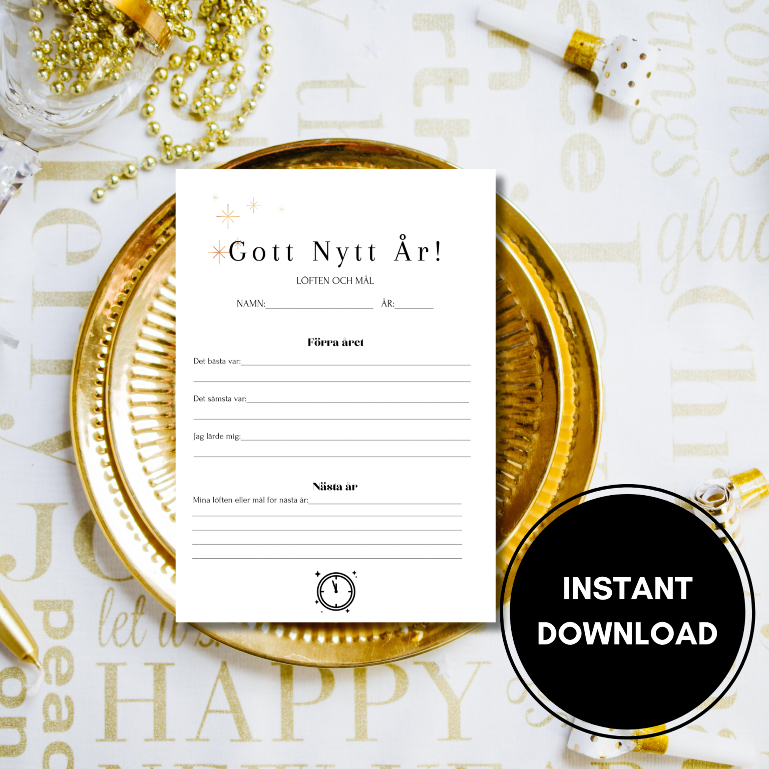 Nyårs - dekoration och aktivitet | Mål och löften | Duka till Nyår - Revilo