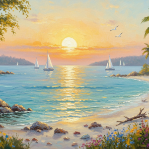 Magisk Solnedgång – Digital Illustration av digismile