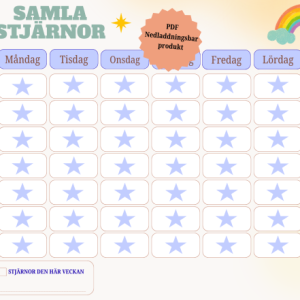 Samla stjärnor – Belöningsschema för barn | Rutinschema & belöning